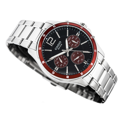 Casio Enticer Multifunction Silver Chain Watch MTP-1374D-5AVDF