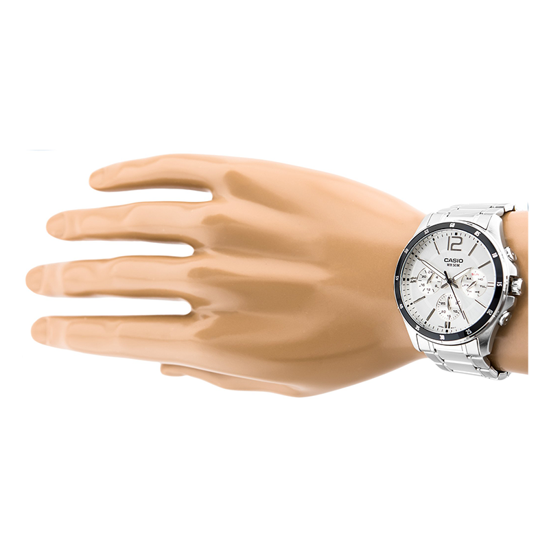 Casio Enticer Multifunction Silver Chain Watch MTP-1374D-7AVDF