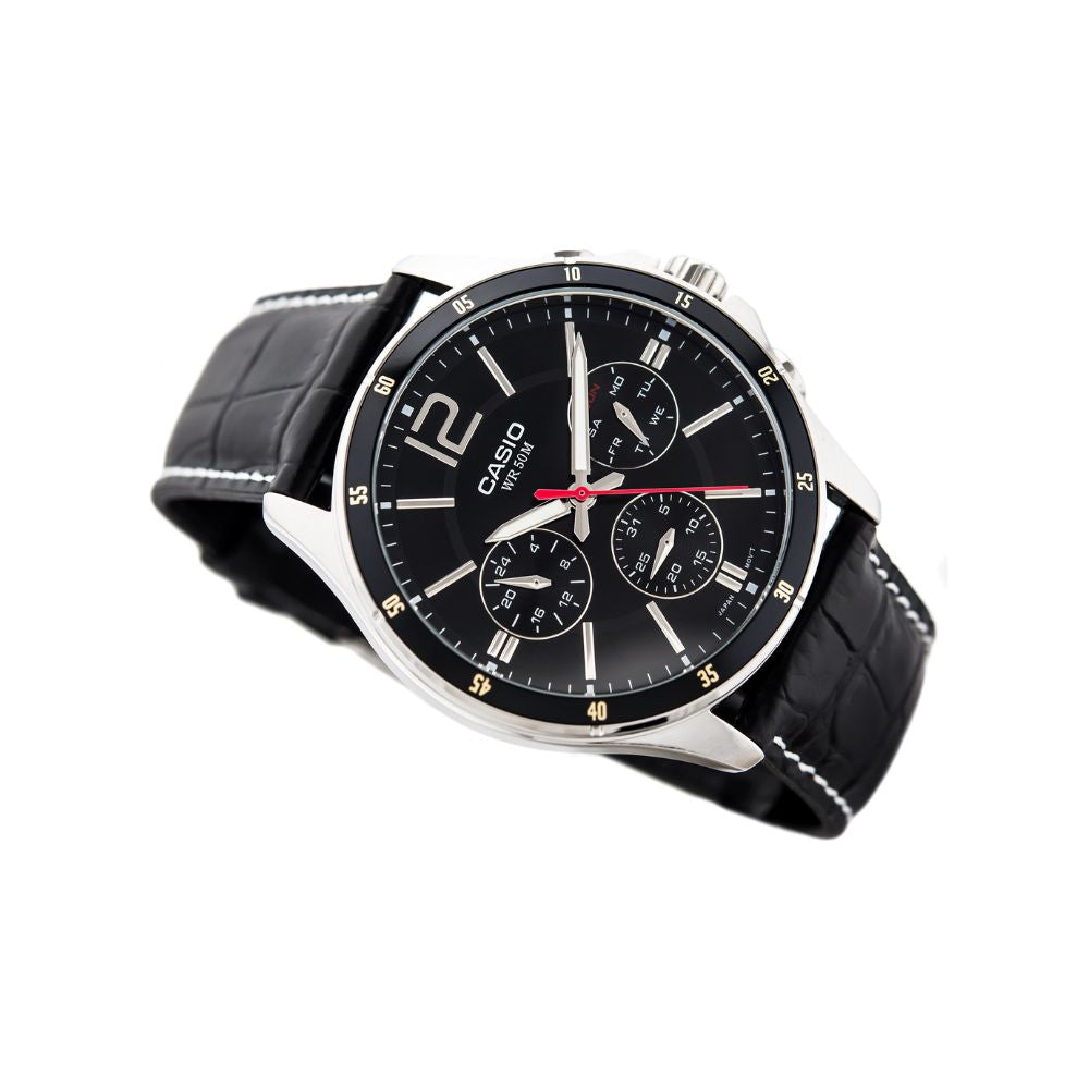 Casio Enticer Multifunction Leather Belt Watch MTP-1374L-1AVDF