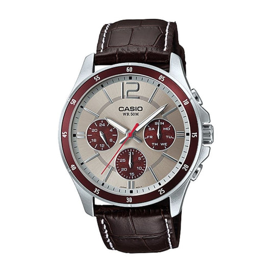Casio Enticer Multifunction Leather Belt Watch MTP-1374L-7A1VDF