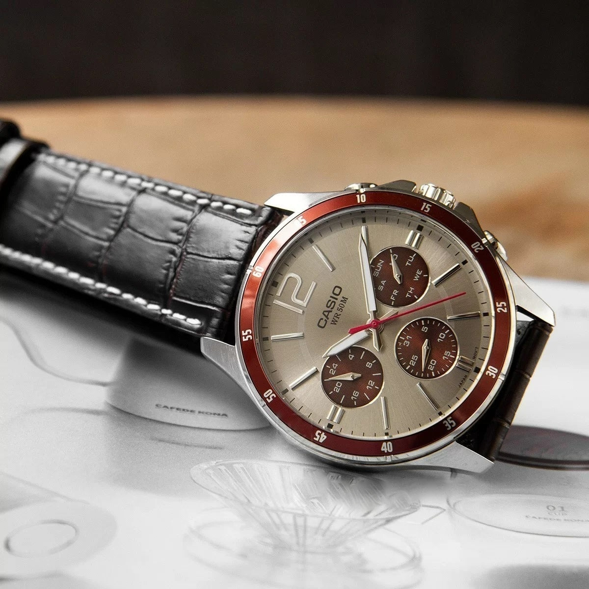 Casio Enticer Multifunction Leather Belt Watch MTP-1374L-7A1VDF