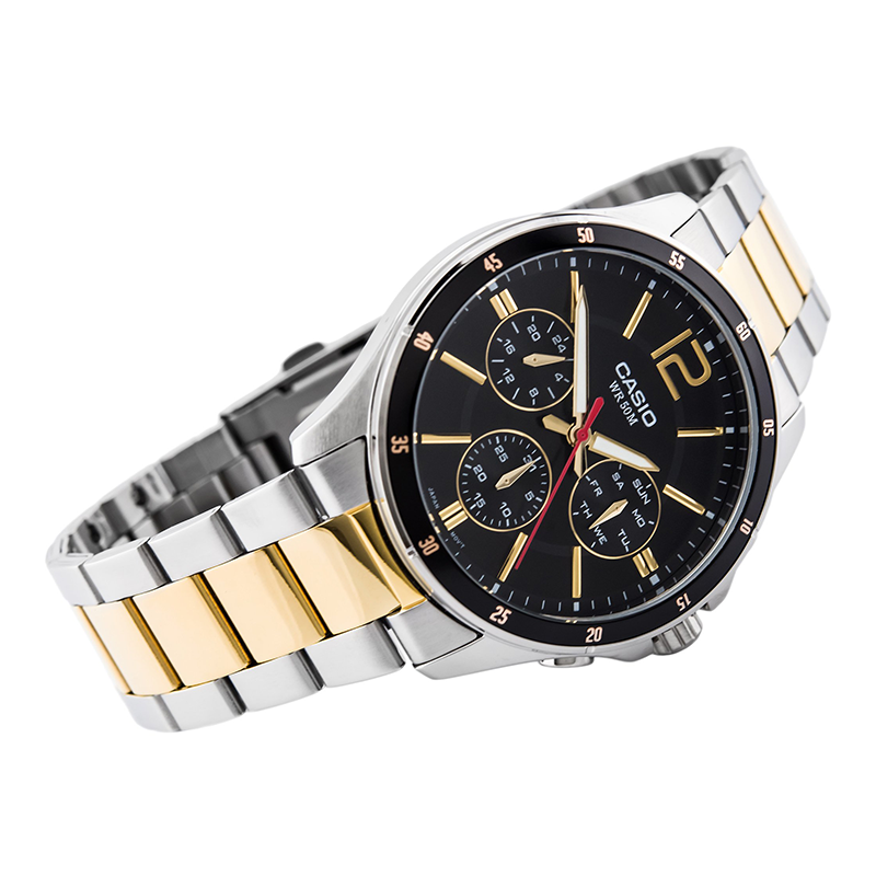 Casio Enticer Multifunction Two Tone Chain Watch MTP-1374SG-1AVDF