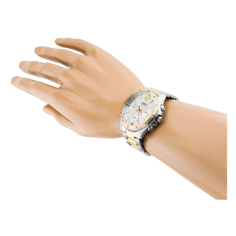 Casio Enticer Multifunction Two Tone Chain Watch MTP-1374SG-7AVDF