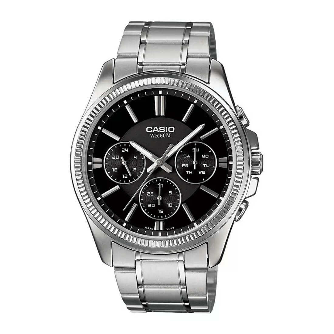 Casio Enticer Multifunction Silver Chain Watch MTP-1375D-1AVDF