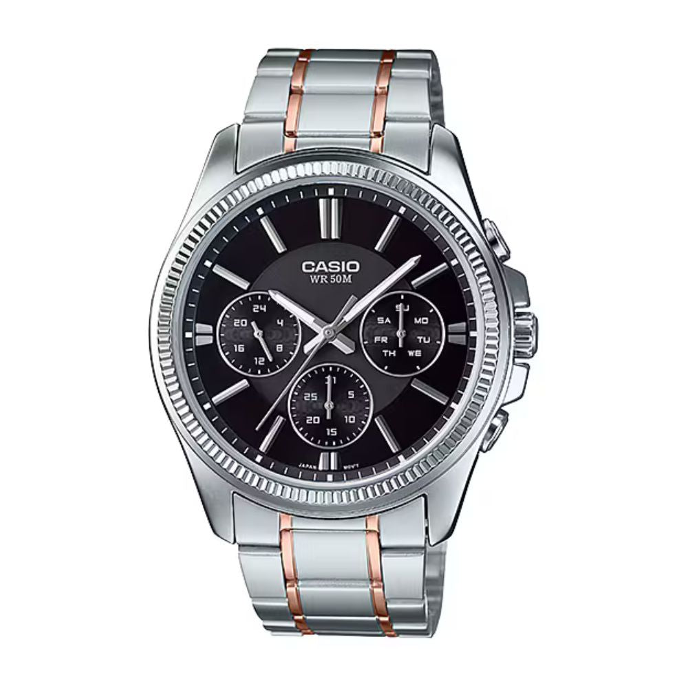 Casio Enticer Multifunction Two Tone Chain Watch MTP-1375RG-1AVDF