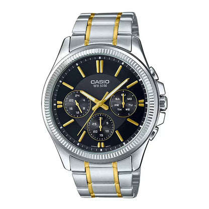 Casio Enticer Multifunction Two Tone Chain Watch MTP-1375SG-1AVDF