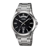 Casio Enticer Day Date Silver Chain Watch MTP-1381D-1AVDF