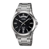 Casio Enticer Day Date Men's Watch - MTP-1381D-1AVDF, Stainless Steel Band, Silver/Black