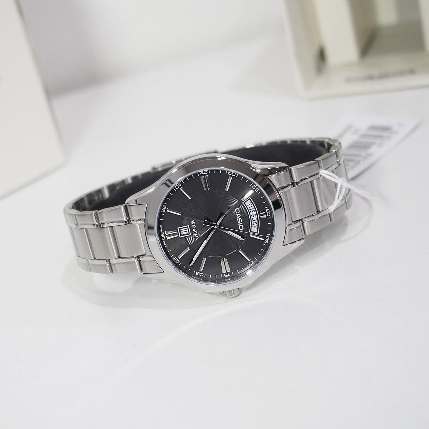 WW3138 Casio Enticer Day Date Chain Watch MTP-1381D-8AVDF Casio