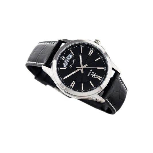 Casio Enticer Day Date Leather Belt Watch MTP-1381L-1AVDF