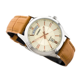 Casio Enticer Day Date Leather Belt Watch MTP-1381L-9AVDF