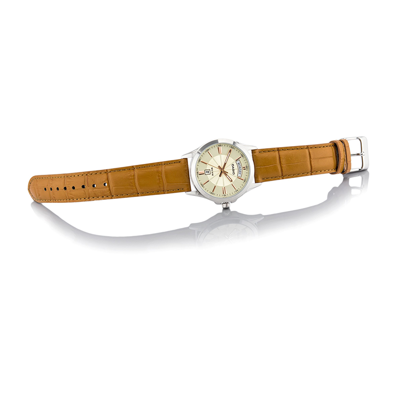 Casio Enticer Day Date Leather Belt Watch MTP-1381L-9AVDF