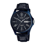 Casio Enticer Day Date Blue Leather Belt Watch MTP-1384BUL-1AVDF
