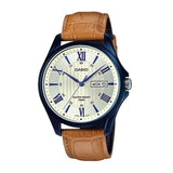 Casio Enticer Day Date Blue Leather Belt Watch MTP-1384BUL-9AVDF