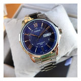 Casio Enticer Day Date Stainless Steel Chain Watch MTP-1384D-2AVDF