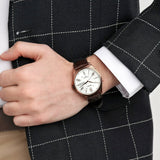 Casio Enticer Day Date Rose Gold Leather Belt Watch MTP-1384L-7AVDF