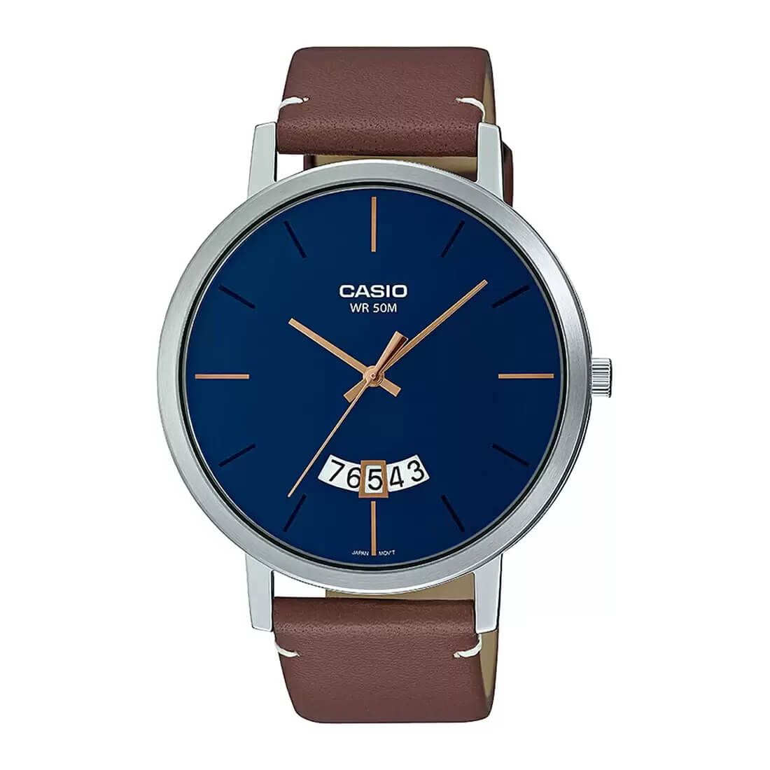 Casio Enticer Date Leather Belt Watch MTP-B100L-2EVDF