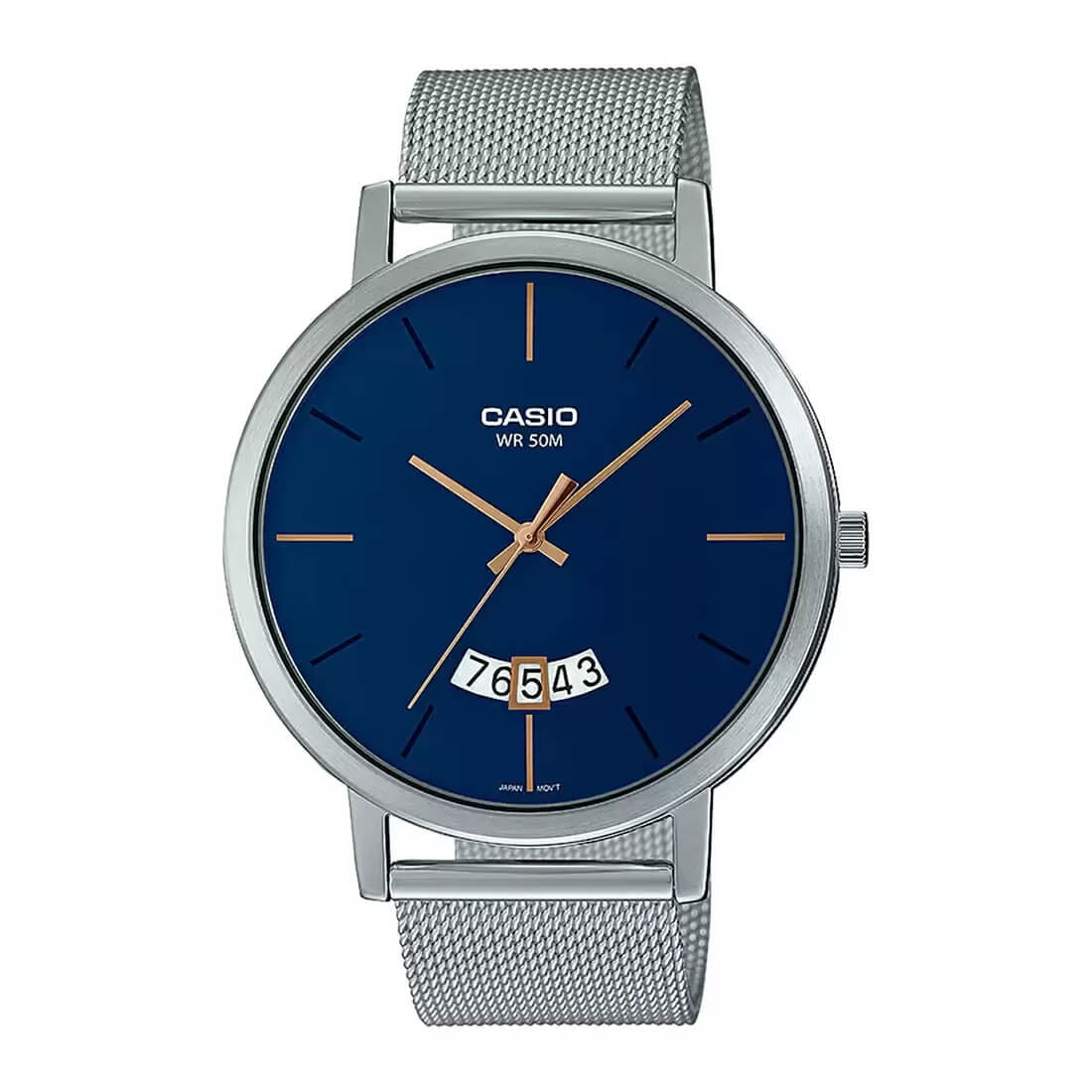 Casio Enticer Date Mesh Chain Watch MTP-B100M-2EVDF