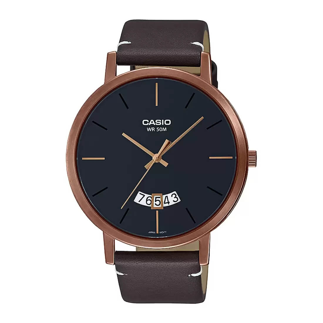 Casio Enticer Date Leather Belt Watch MTP-B100RL-1EVDF