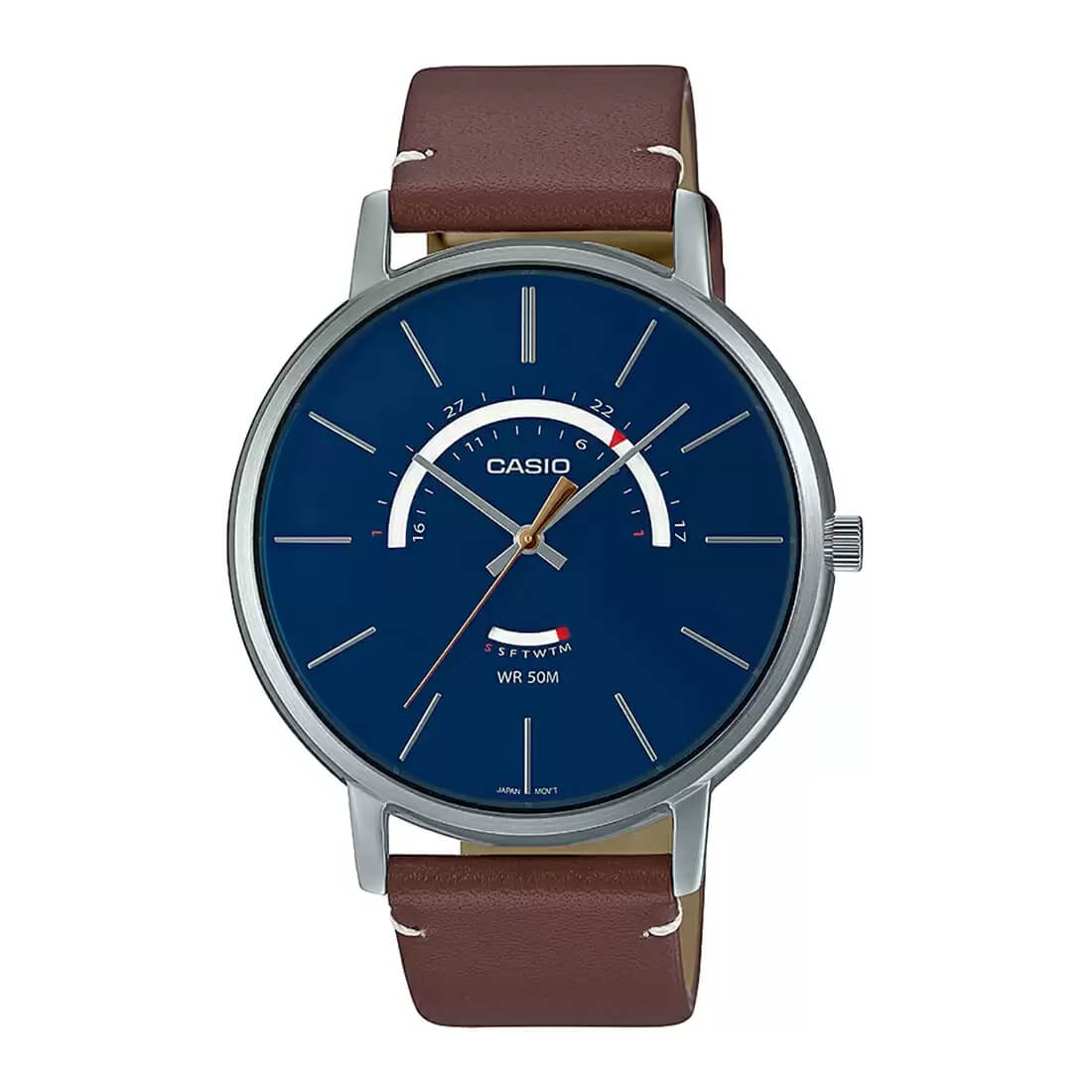 Casio Enticer Day Date Leather Belt Watch MTP-B105L-2AVDF