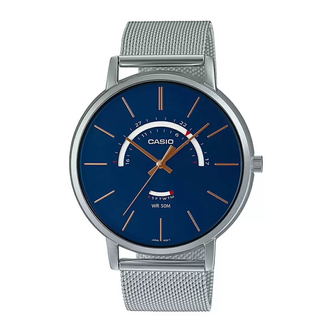 Casio Enticer Day Date Mesh Chain Watch MTP-B105M-2AVDF