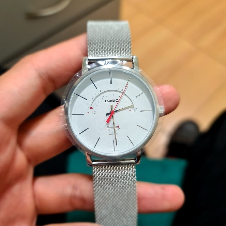 Casio Enticer Day Date Mesh Chain Watch MTP-B105M-7AVDF