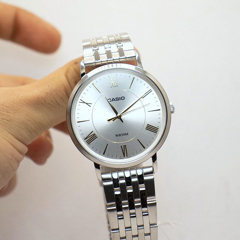 Casio Standard Stainless Steel Silver Chain Watch MTP-B110D-7AVDF