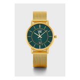 Casio Enticer Day Date Stainless Steel Golden Mesh Chain Watch MTP-B120MG-3AVDF