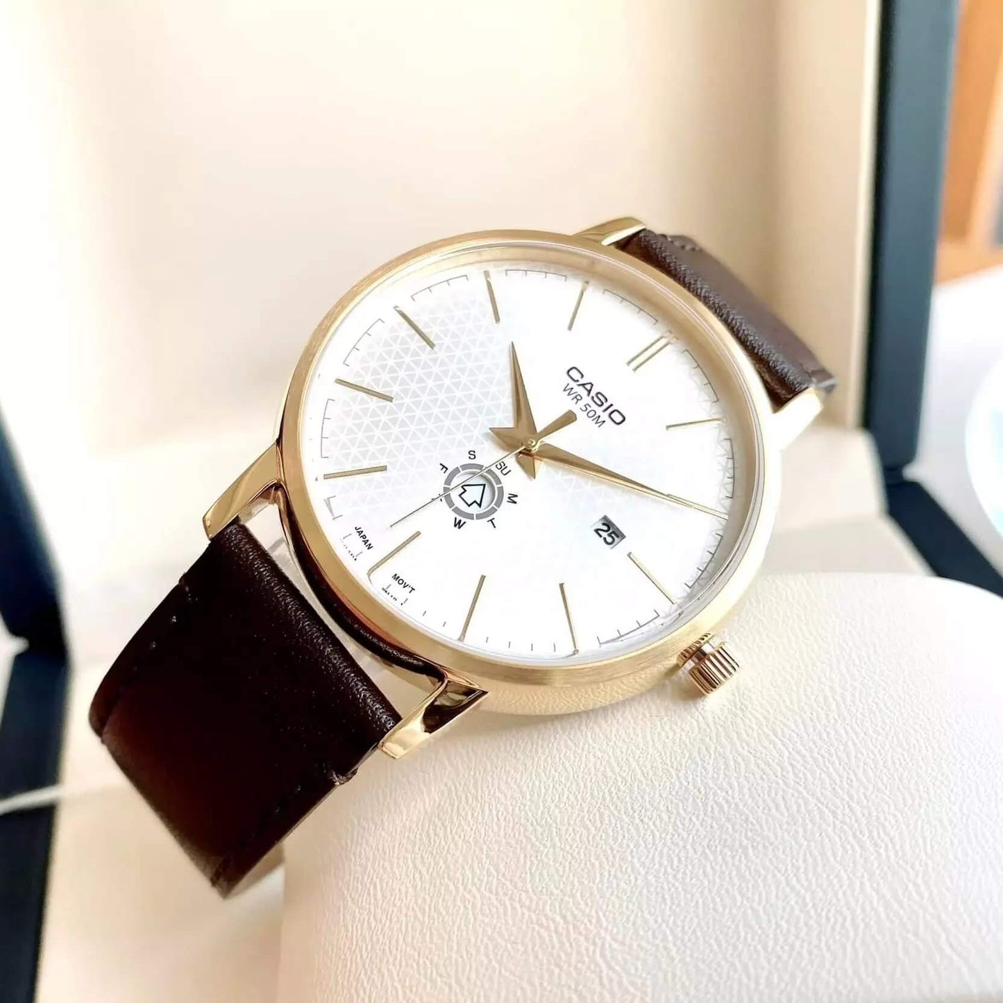 Casio Standard Day Date Leather Belt Watch MTP-B125GL-7AVDF