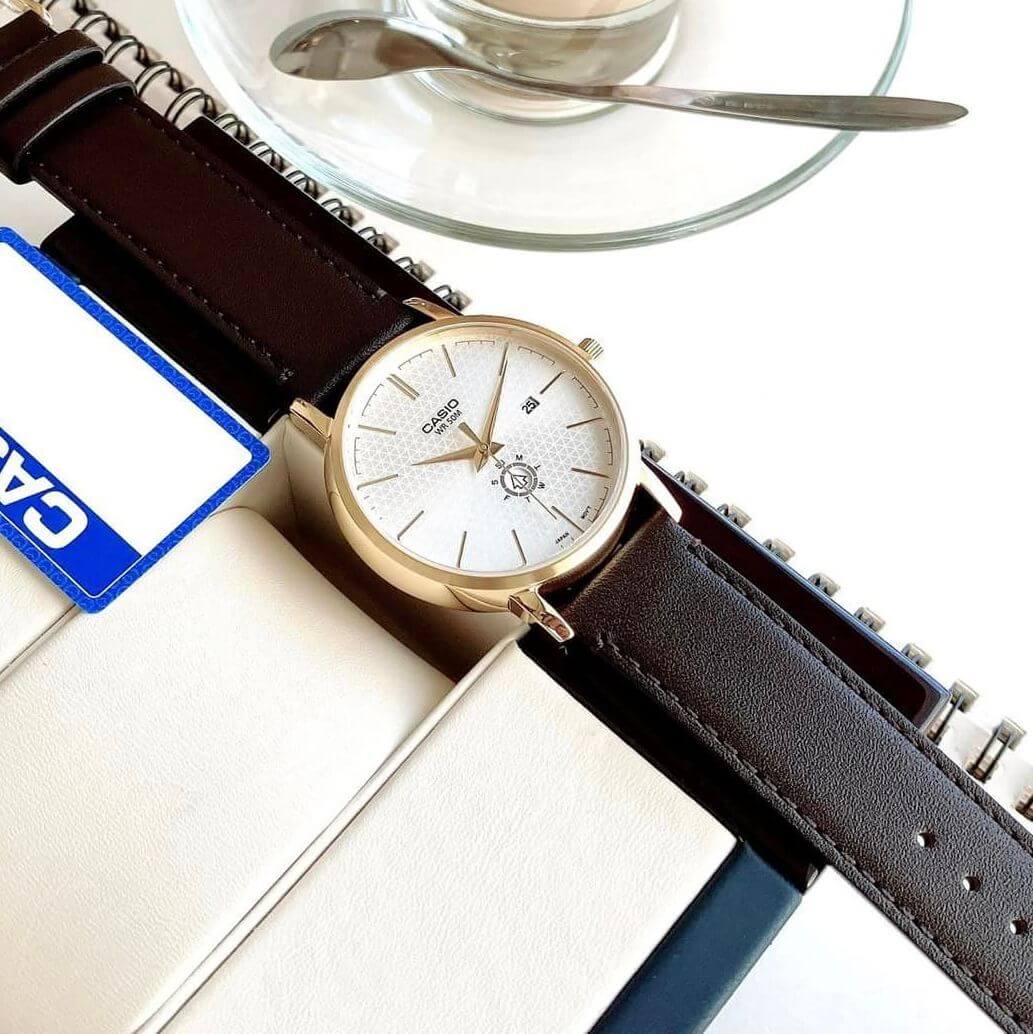 Casio Standard Day Date Leather Belt Watch MTP-B125GL-7AVDF