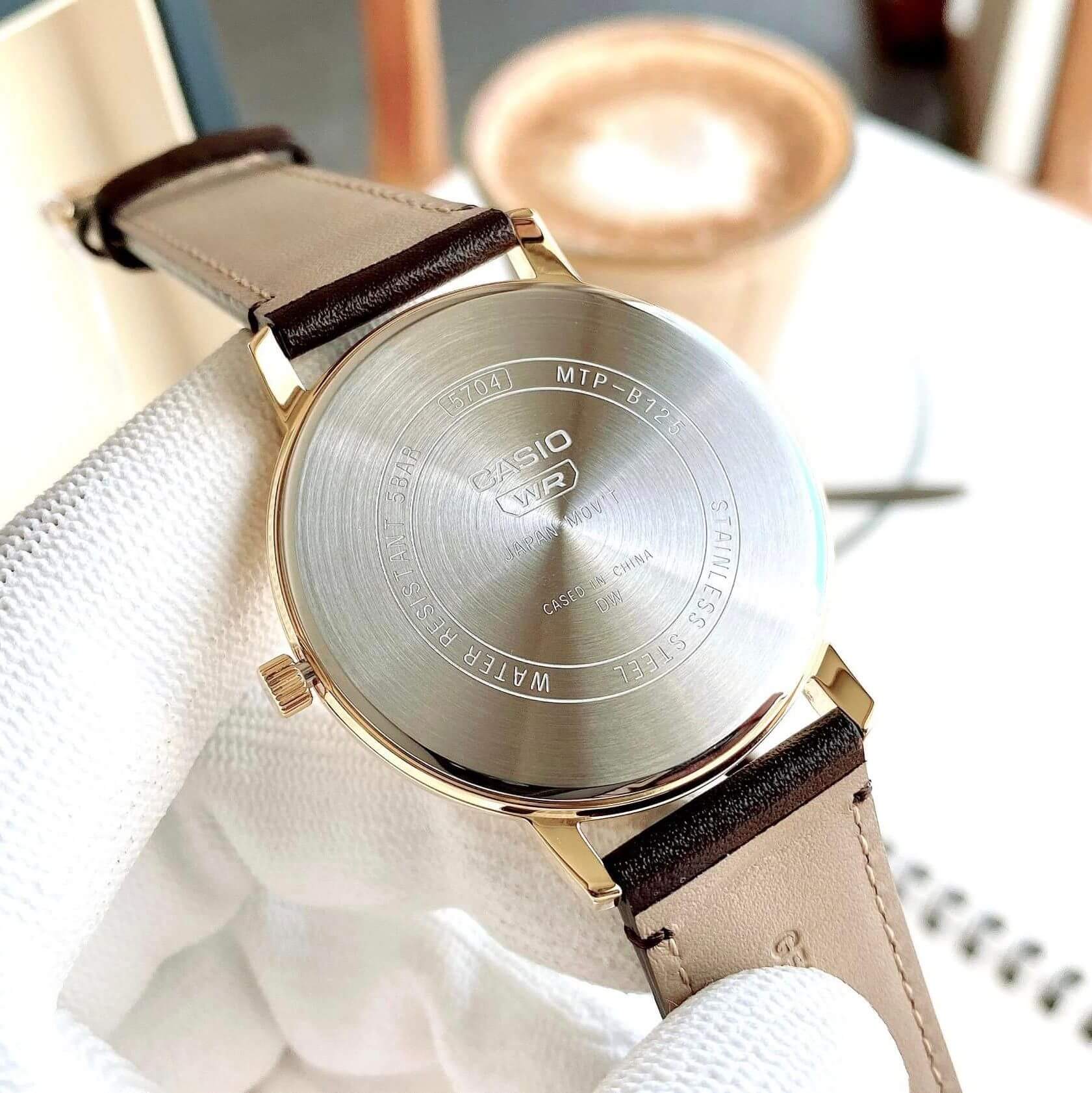 Casio Standard Day Date Leather Belt Watch MTP-B125GL-7AVDF