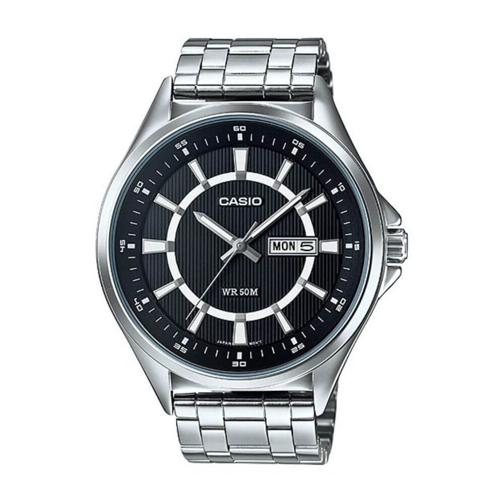 Casio Enticer Day Date Chain Watch MTP-E108D-1AVDF