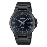 Casio Enticer Date Stainless Steel Black Chain Watch MTP-E173B-1AVDF