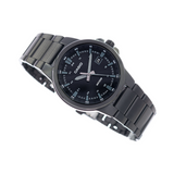 Casio Enticer Date Stainless Steel Black Chain Watch MTP-E173B-1AVDF