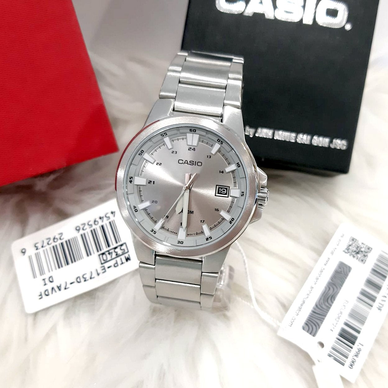 Casio Enticer Date Stainless Steel Chain Watch MTP-E173D-7AVDF