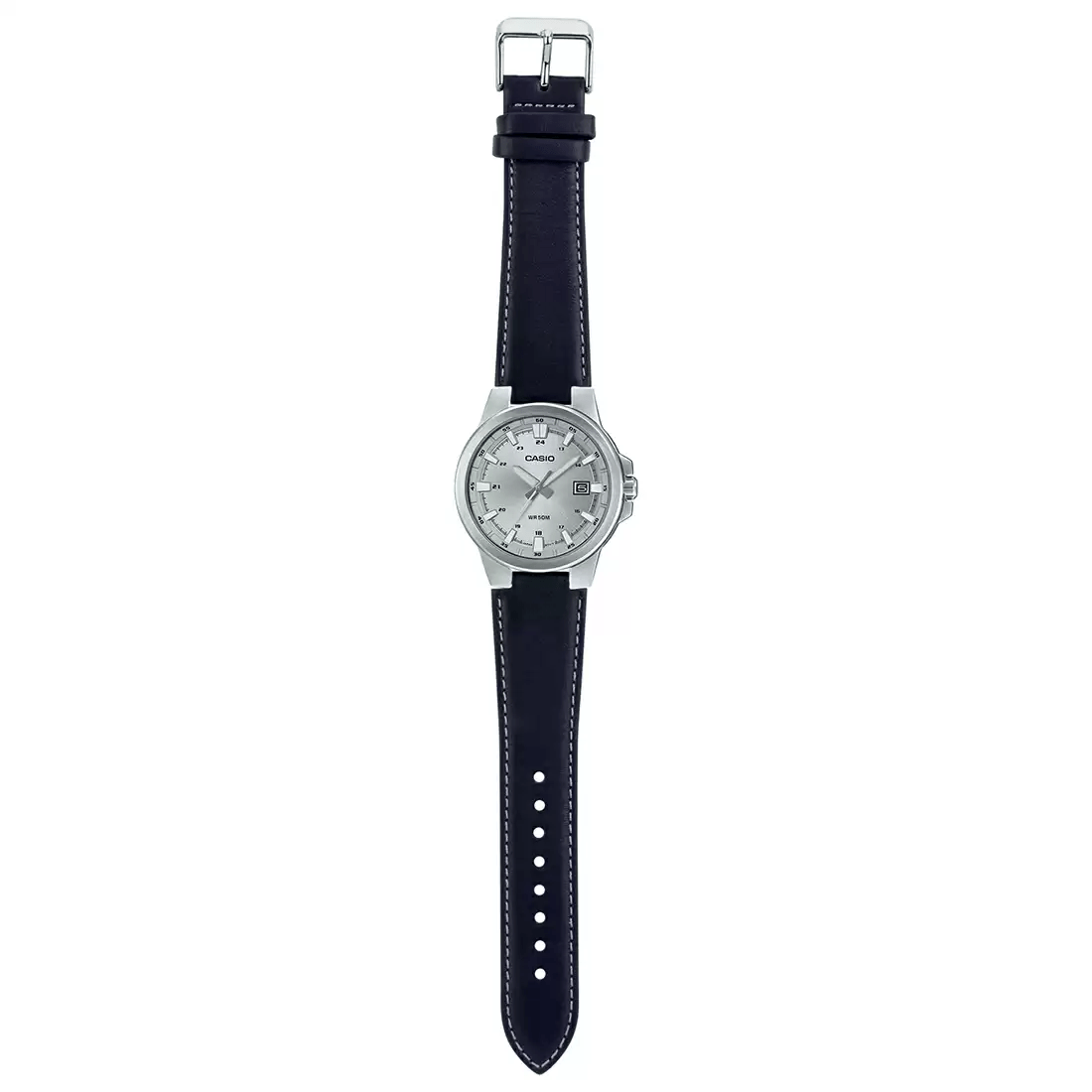 Casio Enticer Date Stainless Steel Leather Belt Watch MTP-E173L-7AVDF