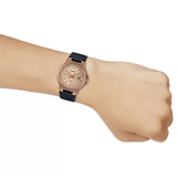 Casio Enticer Date Stainless Steel Rose Gold Leather Belt Watch MTP-E173RL-5AVDF