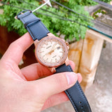 Casio Enticer Date Stainless Steel Rose Gold Leather Belt Watch MTP-E173RL-5AVDF