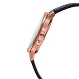 Casio Enticer Date Stainless Steel Rose Gold Leather Belt Watch MTP-E173RL-5AVDF