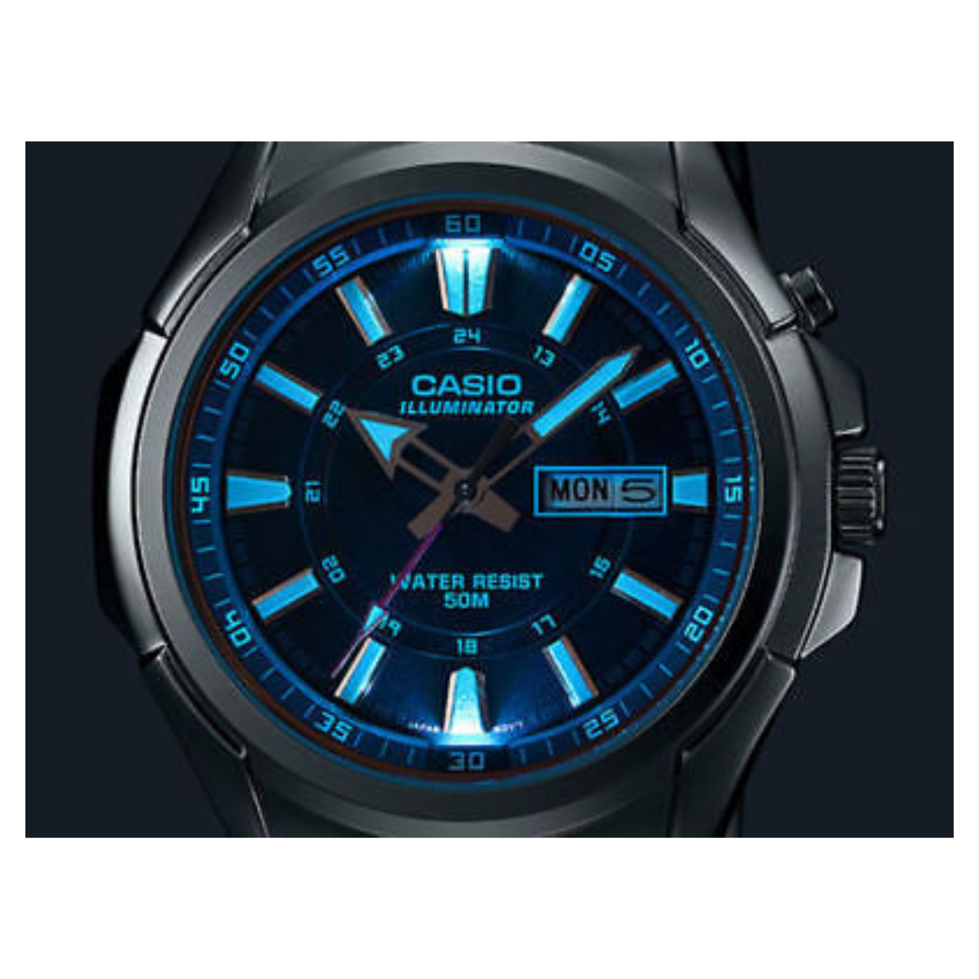 Casio Enticer Day Date Illuminator Chain Watch MTP-E200D-2A2VDF