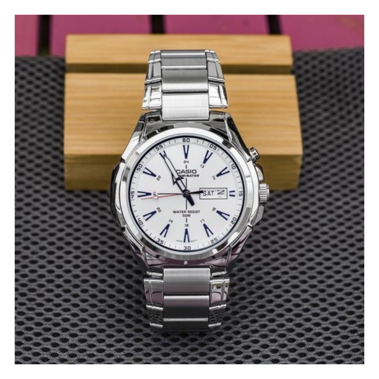 Casio Enticer Day Date Illuminator Chain Watch MTP-E200D-7A2VDF