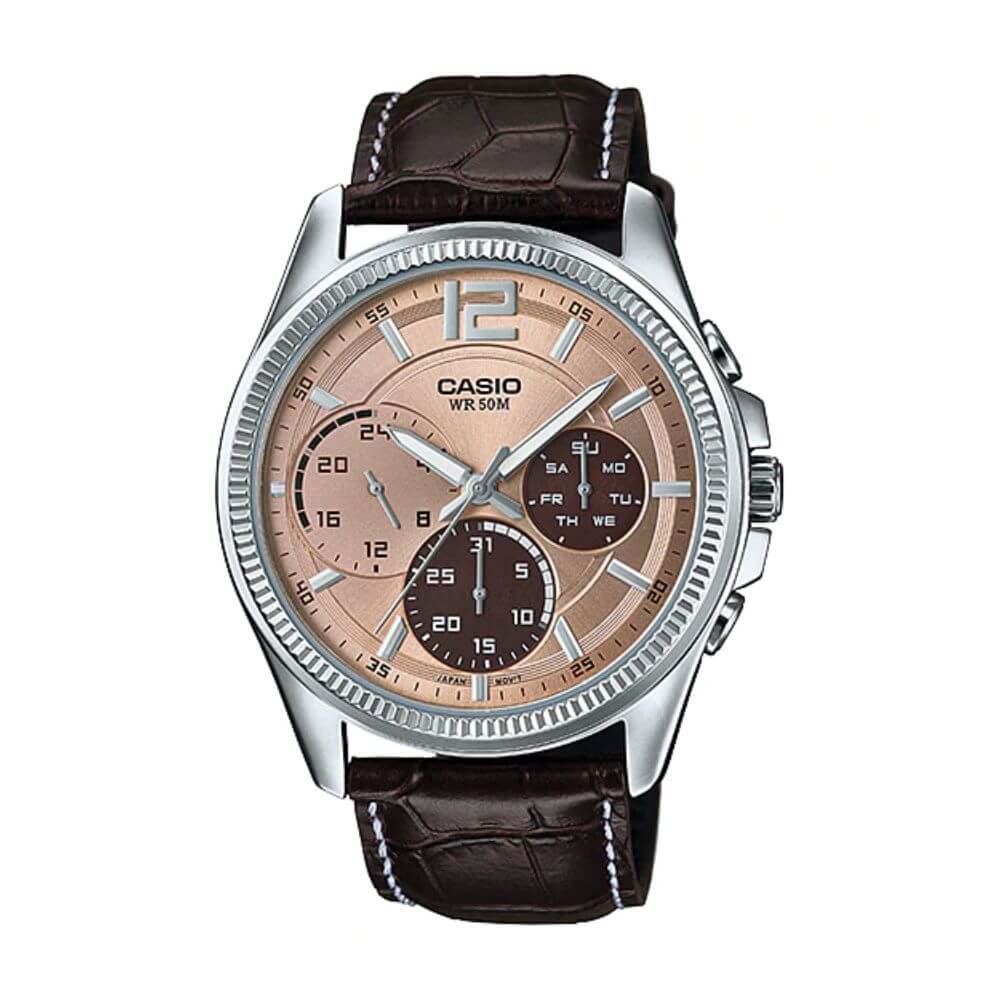 Casio Enticer Multifunction Leather Belt Watch MTP-E305L-5AVDF