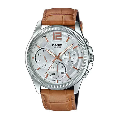 Casio Enticer Multifunction Leather Belt Watch MTP-E305L-7A2VDF