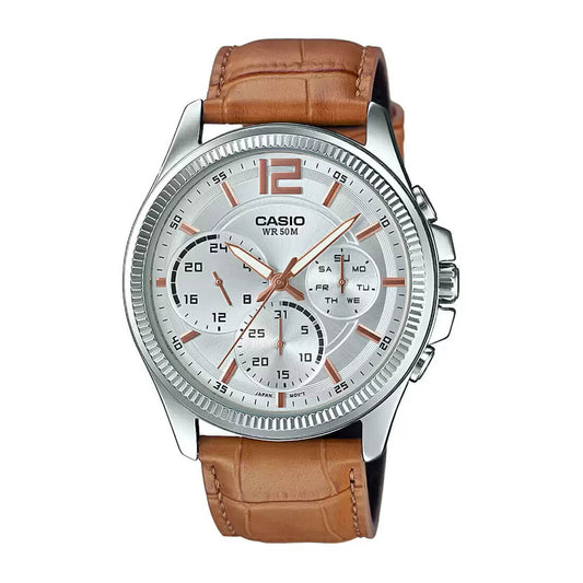 Casio Enticer Multifunction Leather Belt Watch MTP-E305L-7A2VDF