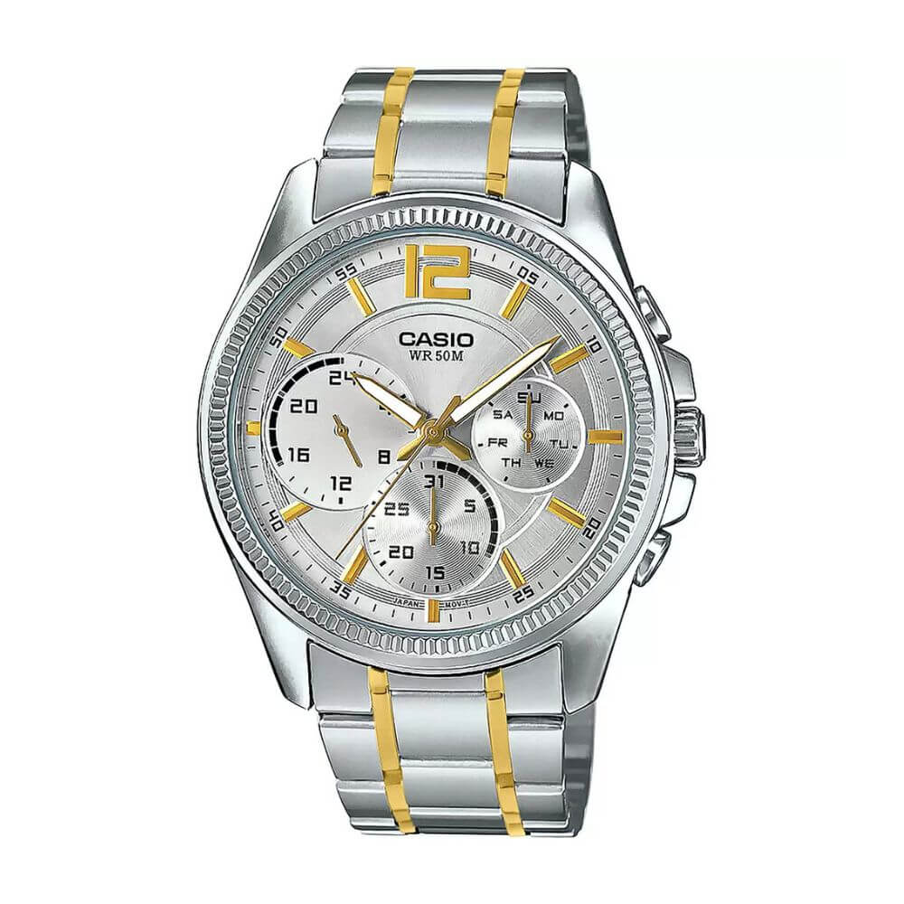 Casio Enticer Day Date Chain Watch MTP-E305SG-9AVDF