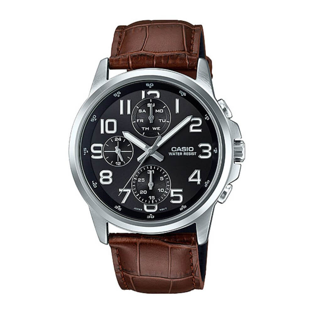 Casio Standard Multifunction Leather Belt Watch MTP-E307L-1AVDF