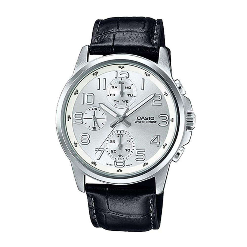Casio Standard Multifunction Leather Belt Watch MTP-E307L-7AVDF