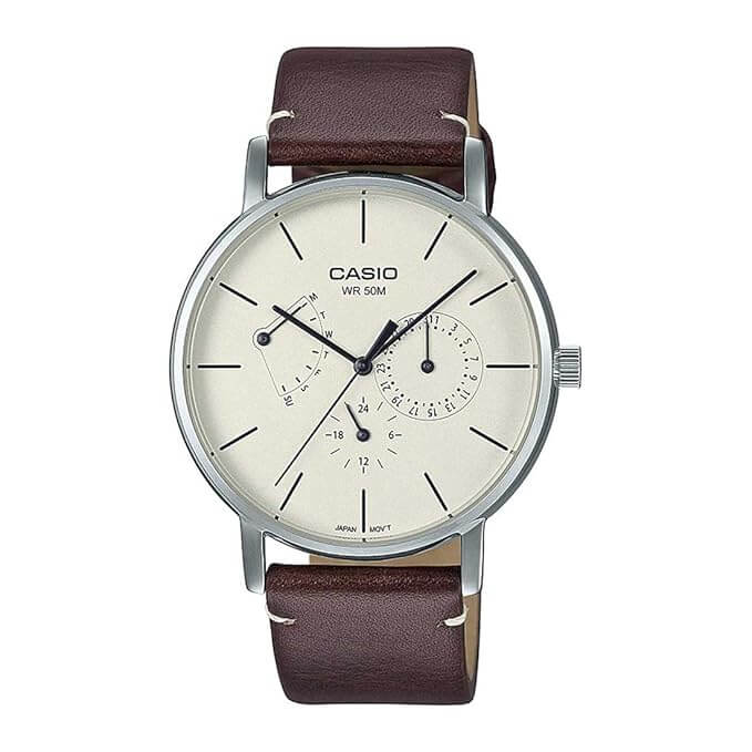 Casio Standard Multifunction Leather Belt Watch MTP-E320L-5EVDF