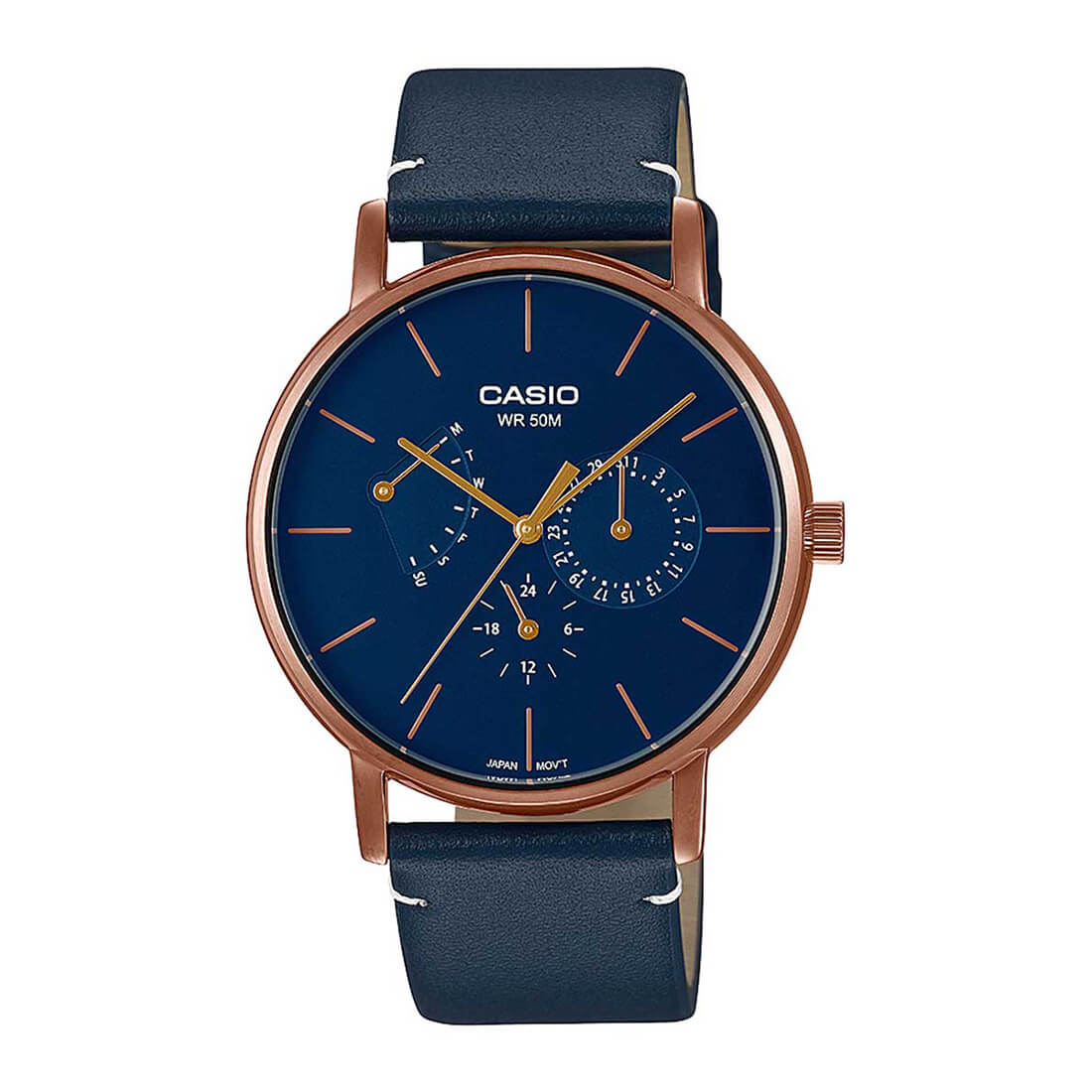 Casio Standard Multifunction Leather Belt Watch MTP-E320RL-2EVDF