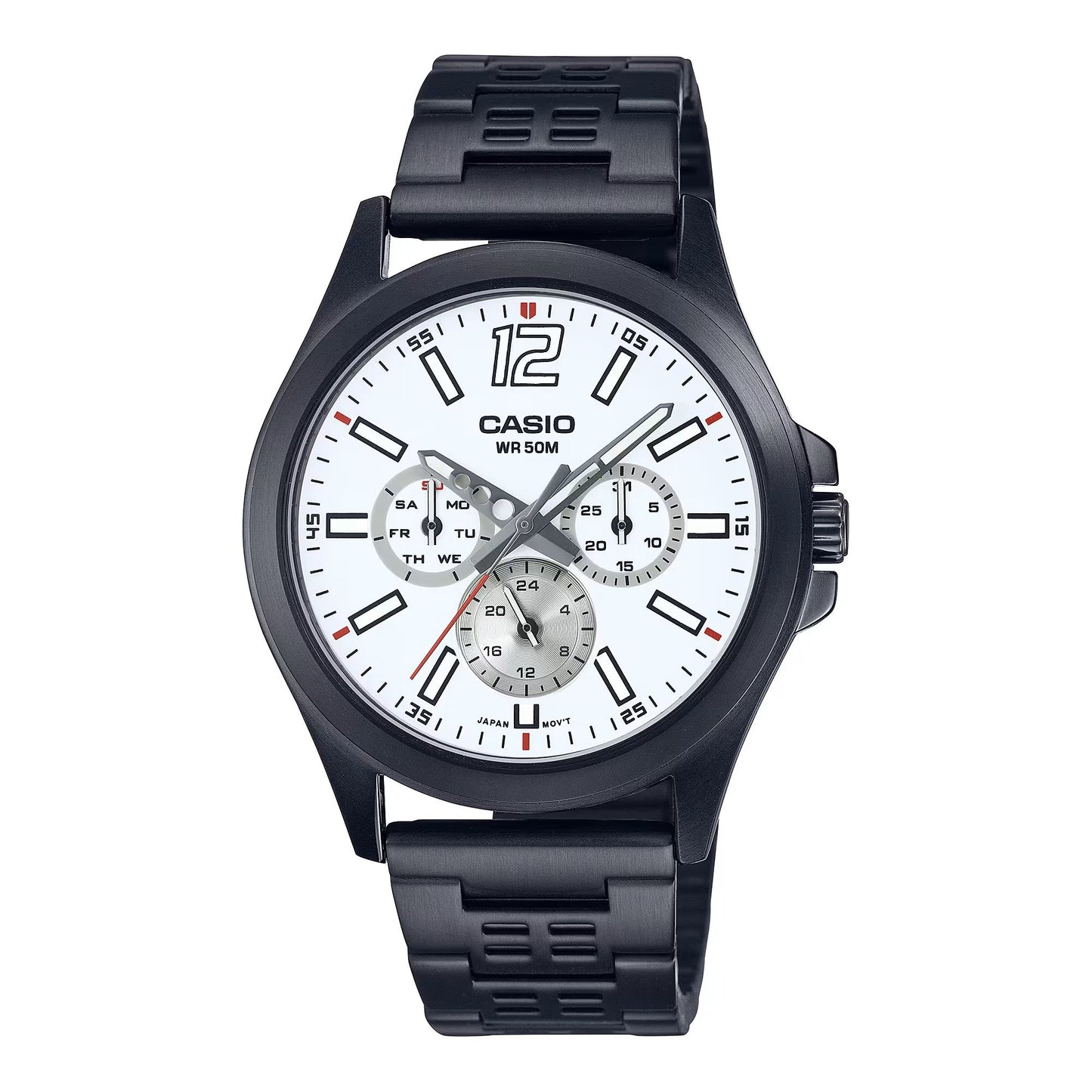 Casio Standard Multifunction Stainless Steel Black Chain Watch MTP-E350B-7BVDF